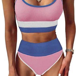 Sexy textured high waisted exercise volley ball scuba swim nwt small